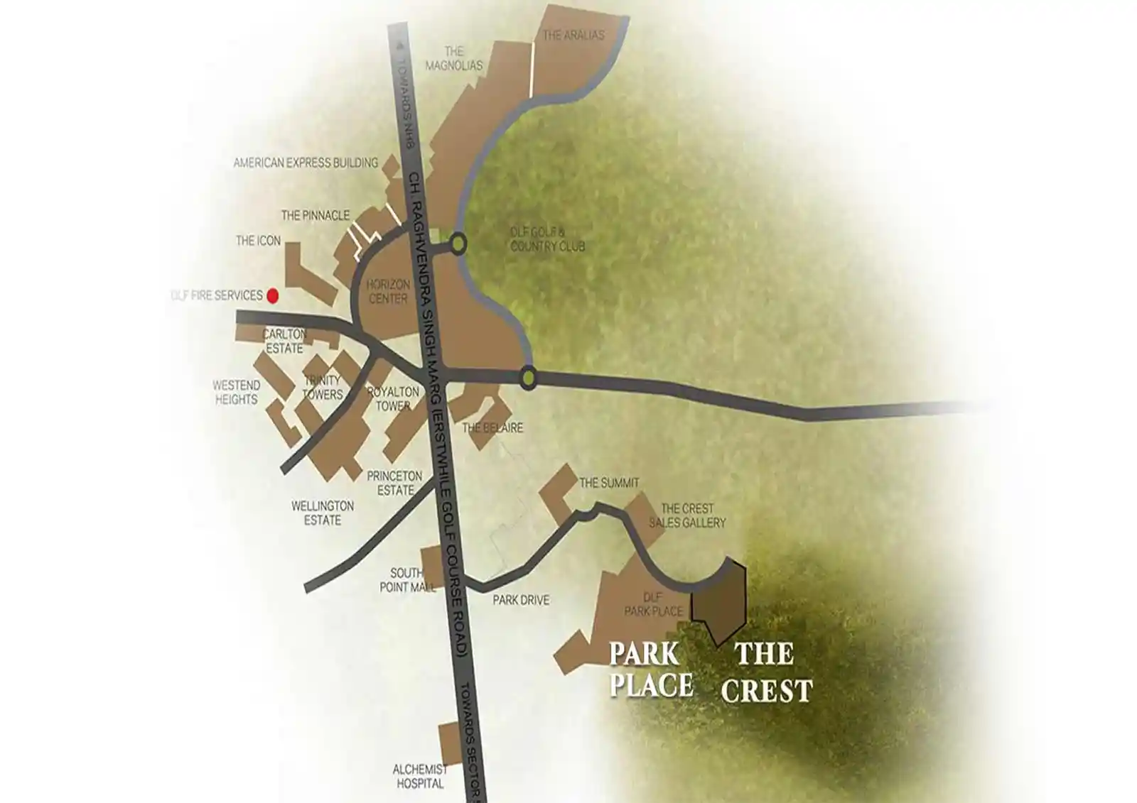 dlf-park-place-location-map